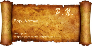 Pop Norma névjegykártya